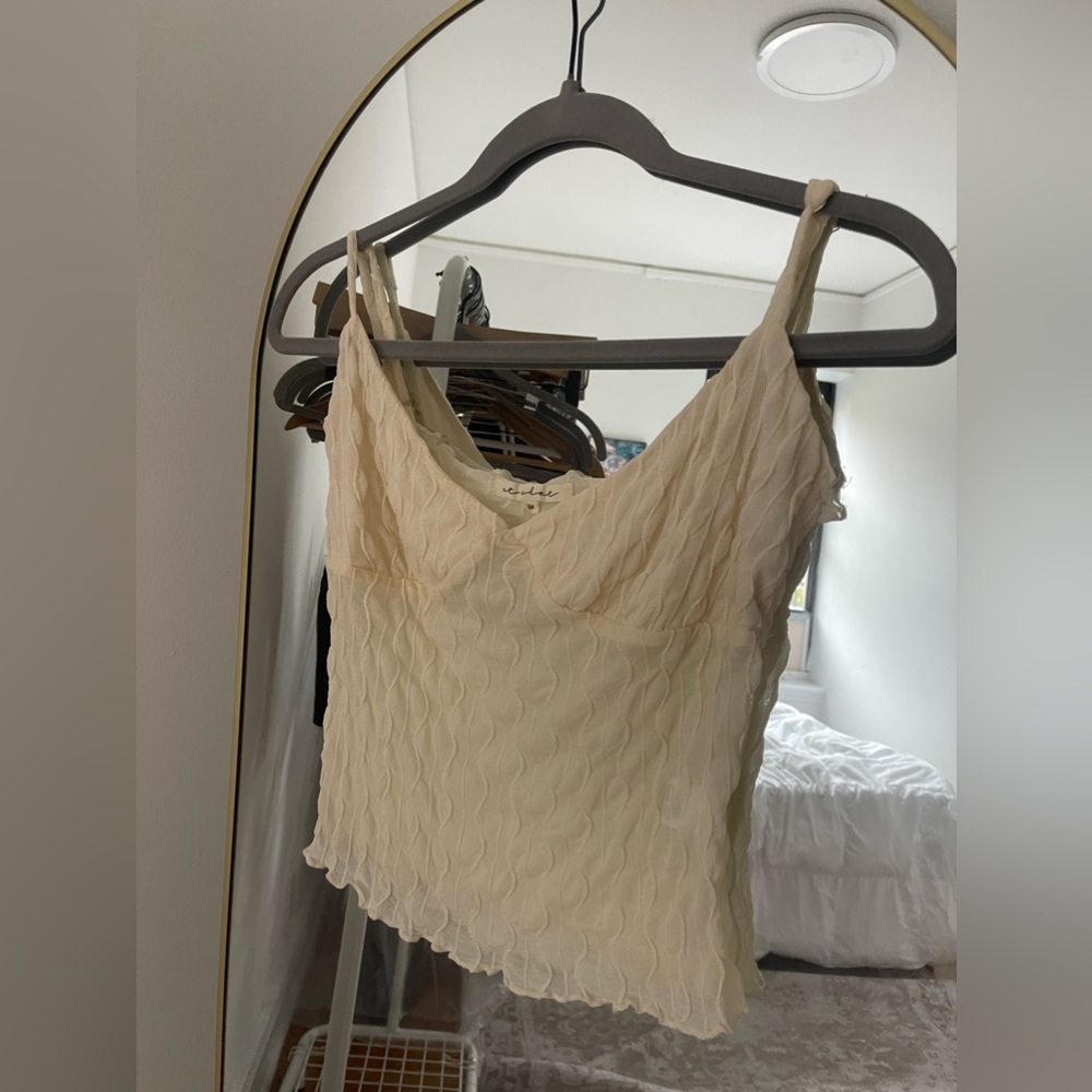 Tennshope cream and tan tank top